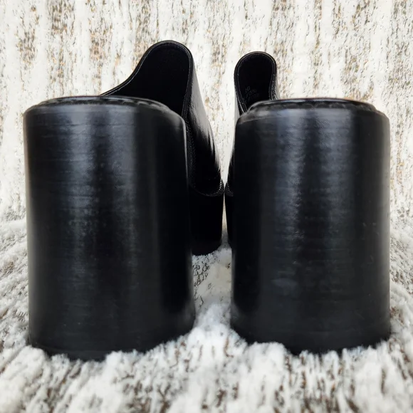 Jeffrey Campbell "Concert Platform Mule" Sandal Black Leather | Women's Size 10 - Picture 5 of 13